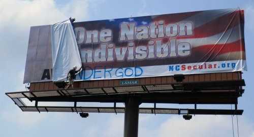 Vandalized Billboard comes down